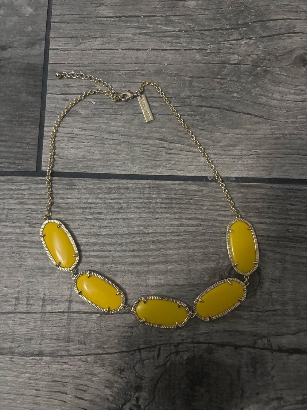 Kendra Scott Yellow Gold-Tone Five-Stone Necklace - Picture 2 of 5